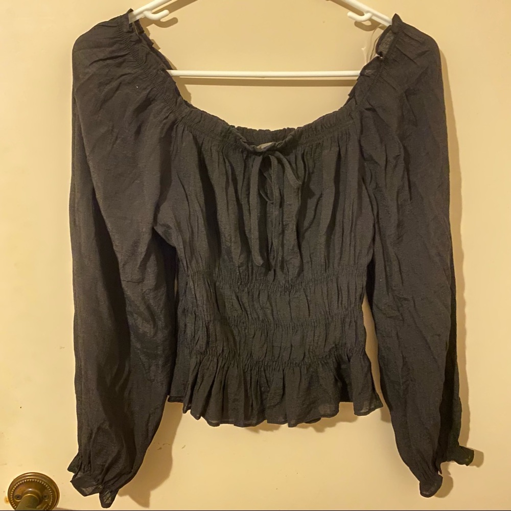 Black woven long sleeve